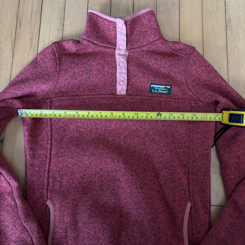 L.L. Bean Heathered Rose Snap-Button Fleece Pullover - Picture 4 of 5
